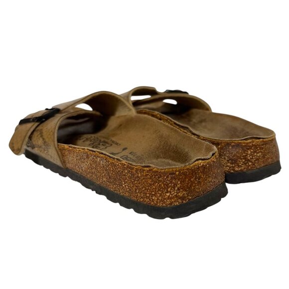 Birkenstock Birki's Catalina Snakeskin Gold Slide Sandals Women’s Size 8 *FLAWS* - Picture 3 of 16